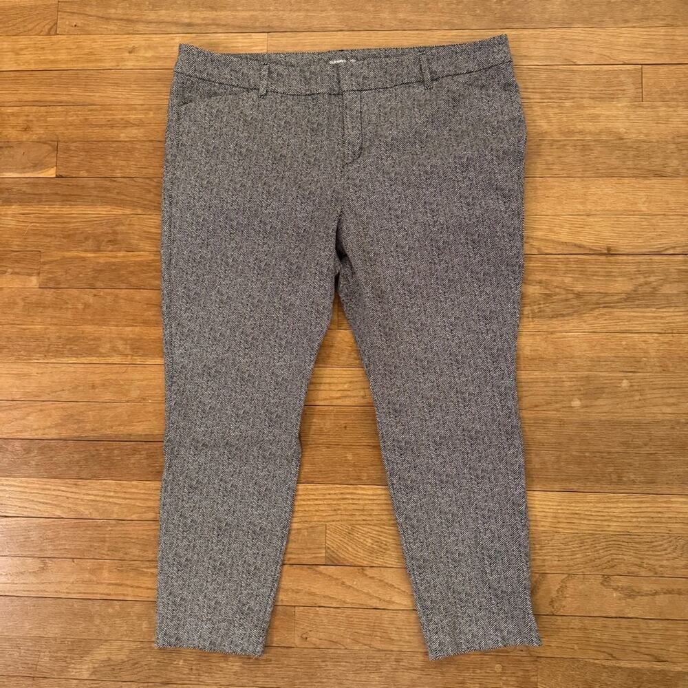 Old Navy black white herringbone pixie ankle pants size 18
 b27